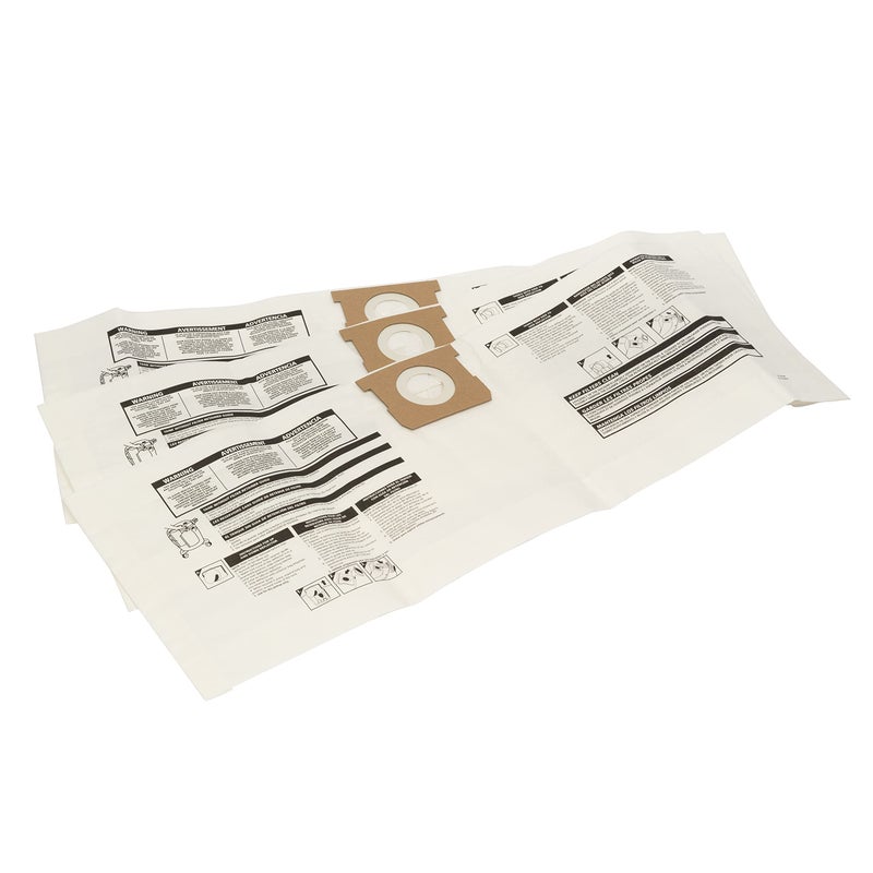 SHOPVAC Shop-Vac 9066133 Disposable Filter Bags, Fits 5-9 Gallon Vacs, For Dry Pick-Up Only, White Paper, (3-Pack) - Image 2